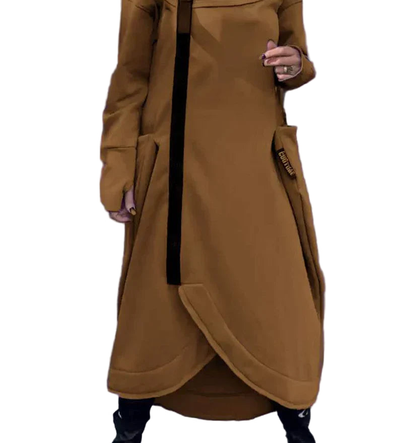 Lucija | Lange hoodie s ukrasnom zatvaračem od laganih i prozračnih tkanina