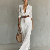 Dora | Elegantna maxi haljina s okruglim izrezom