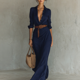Dora | Elegantna maxi haljina s okruglim izrezom
