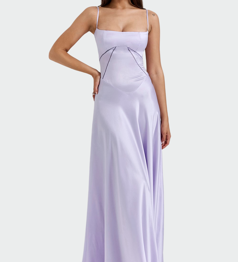 Satin Maxi Haljina s Tanjim Naramenicama