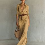 Dora | Elegantna maxi haljina s okruglim izrezom