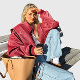 Faye™ - Ylisuuri Nahkatakki